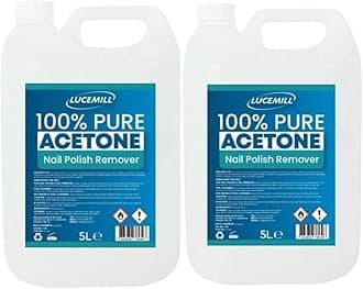 Lucemill Pure Acetone Nail Polish Remover | 10 Litre (2x5L) | Super Strength Formula | Acetone Acrylic Remover Kit | Clear Liquid