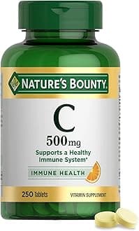 Nature's Bounty Vitamin C 500mg, Supports a Healthy Immune System, Daily Vitamin Supplement, 250 Vegetarian Tablets