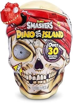 Smashers Dino Island Giant Skull by ZURU - Includes 30+ Surprises, Kids Toys Filled with Mini Dinosaur Toys, Slime, Sand, Eggs, Figurines and More (Megalodon Shark), Ages 5+