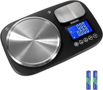 BOMATA 0.1g & 10kg/22lb Dual Platform Kitchen Scale with Two Precisions, Accumulation Function, Gram and Ounce, Stainless Steel Platform, Digital Scale for Food, Baking, Yeast, Jewelry B614