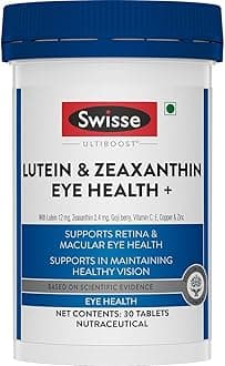 Swisse Eye Health+ with Lutein & Zeaxanthin (Manufactured in Australia) Supports Healthy Vision, Reduces Digital Strain & Fatigue From High Screen Time - 30 Tablets