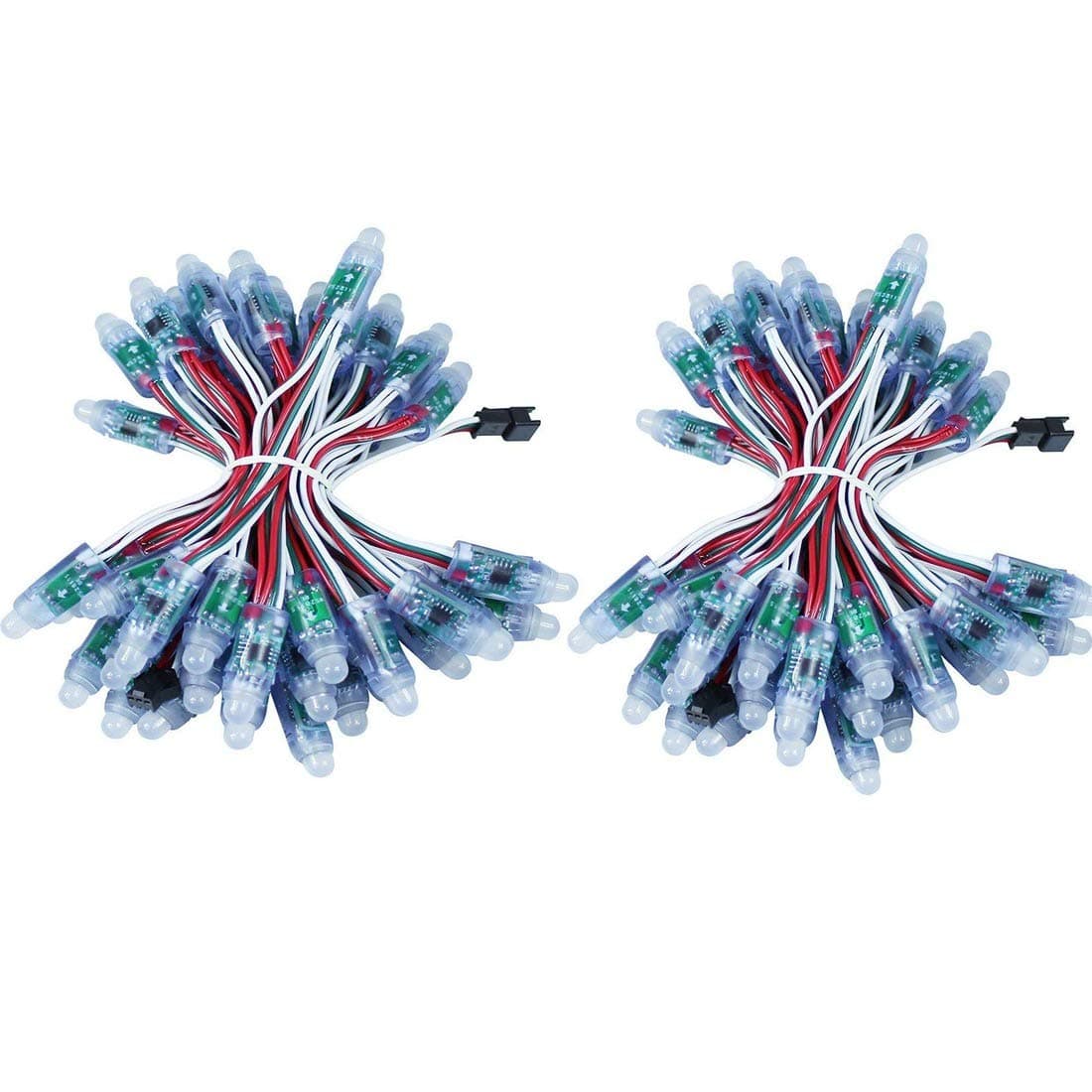 RLG 12 mm IC Wire Cable Module String DC 5V Input IP68 Waterproof RGB Digital LED Pixel Light (Multicolour, 5-inch) -(50 * 2)100 Pieces