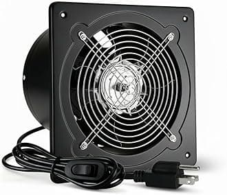 10 inch Exhaust Fan with Switch, 1058 CFM PowerfulThrough Wall Exhaust Fan, Potable Window Exhaust Fans, Small Fume Extractor Ventilation Fan for Attic, Shop, Smoking Room, Garage