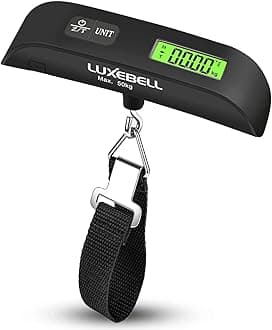 Luxebell Luggage Scale Portable Handheld Digital Suitcase Weight 110lbs Airplane Travel Essentials Gift LCD Backlight Temperature Sensor