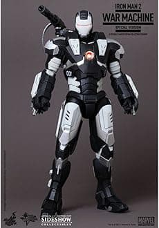 Iron Man 2 Hot Toys Movie Masterpiece 1/6 Scale Collectible Figure War Machine SPECIAL VERSION BLACK WHITE