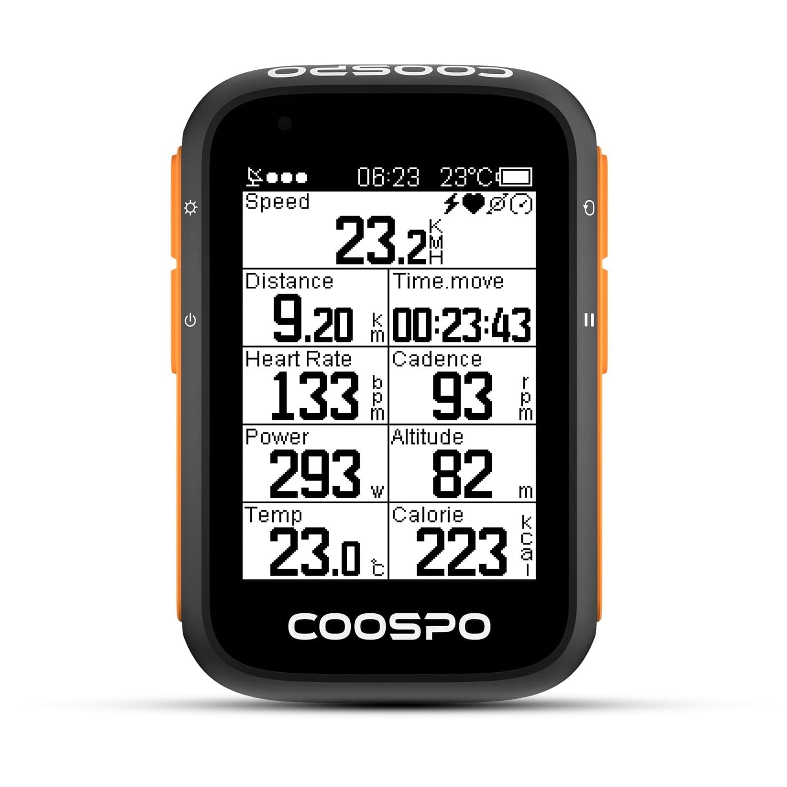 CooSpo Bike Computer, GPS Wireless Cycle Speedometer Odometer 2.4 Inch with BLE5.0 ANT+ Function