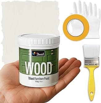 DWIL Matte Finish Furniture Paint - 5 Oz Wood Paint for Cabinets, Doors, Tables, and Dressers Refinishing - Water-Based, Non-Toxic & Odorless, Easy to Apply(Ivory White)-Trial Pack