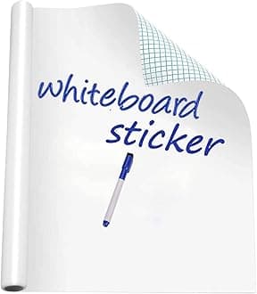 HOME13 White Board Wall Sticker Removable Self Adheisve White Borad Wallpaper with Marker for Home School Office College (24x200 Inch)