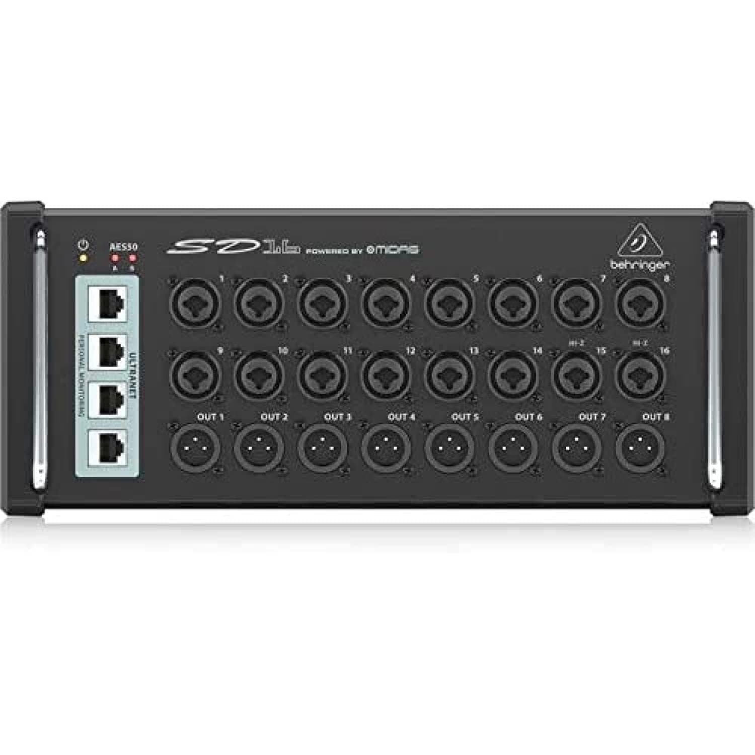 Behringer SD16 I/O Stage Box with 16 Remote-Controllable Midas Preamps, 8 Outputs, AES50 Networking and ULTRANET Personal Monitoring Hub