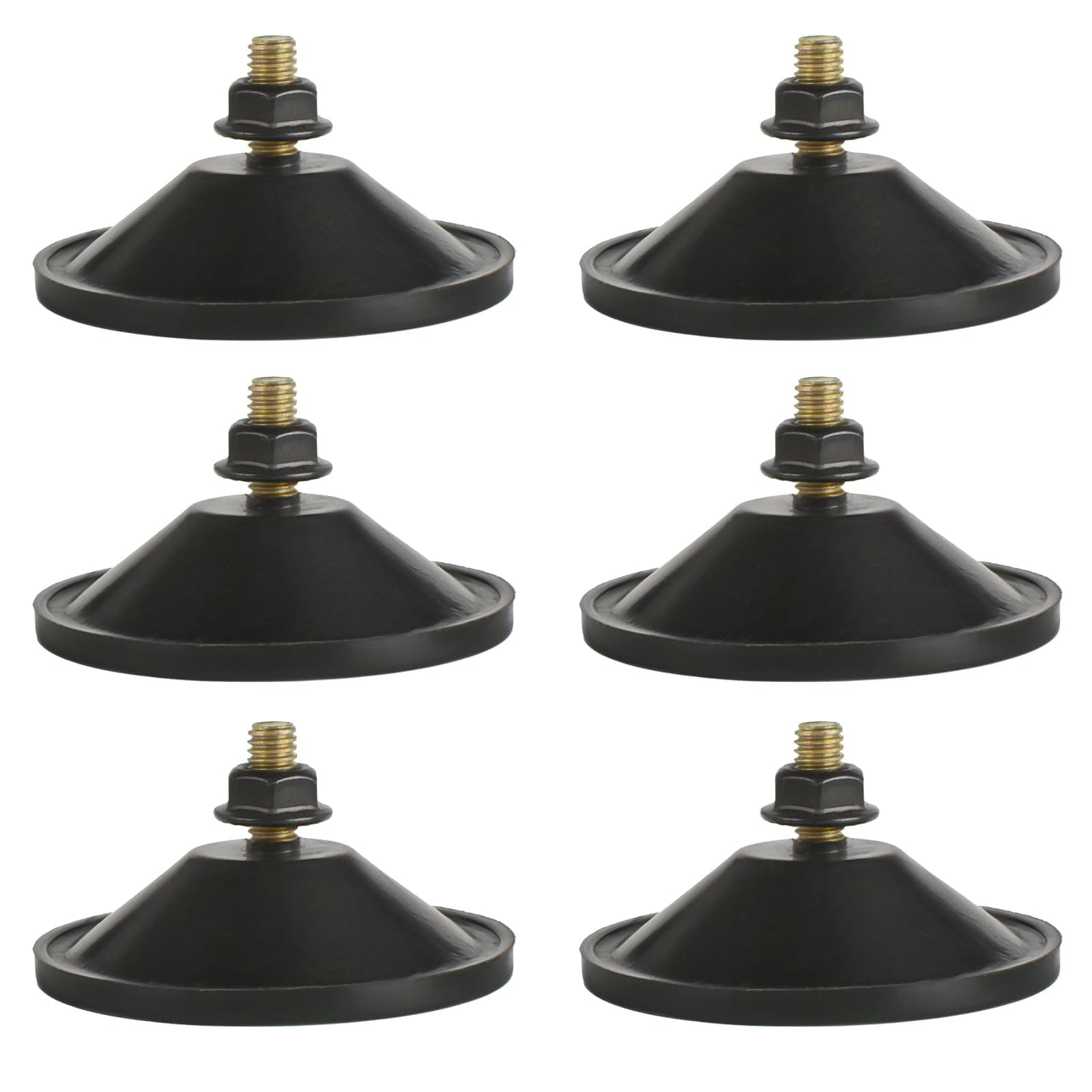 AccEncyc 6 Pcs Strong Thickened Sucker Suction Cup Clear PVC Sucker Pads with M6 x 14 Thread Screw Extra Strong Adhesive Glass Suction Holder, Black