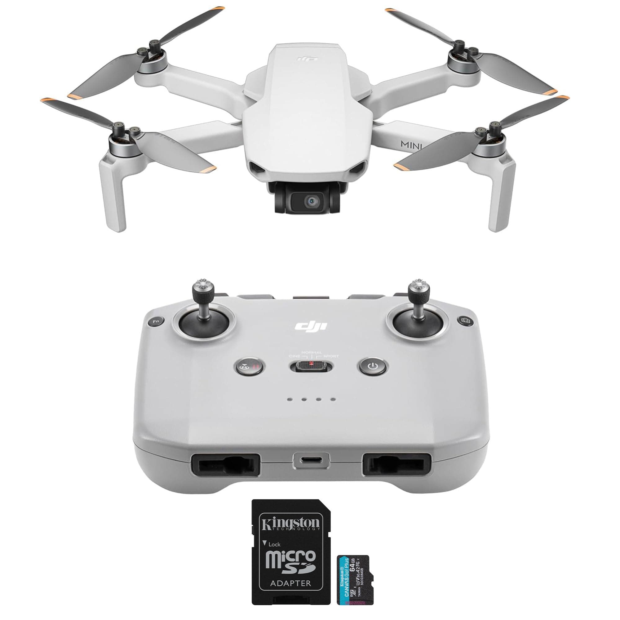 Mini 4K Drone with 4K UHD Camera with 64GB MicroSDXC Memory Card Bundle