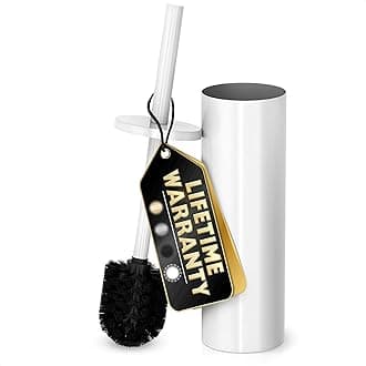 White Toilet Brush and Holder Set