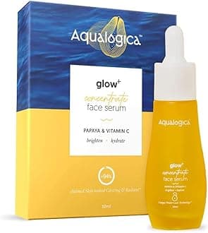 Aqualogica Glow+ Concentrate Vitamin C Face Serum, 1.01 Fl Oz (30ml) | With Vitamin C & Papaya | Organic, Pure, Natural Face Serum Moisturizer for Oily & Dry Skin | for Men & Women