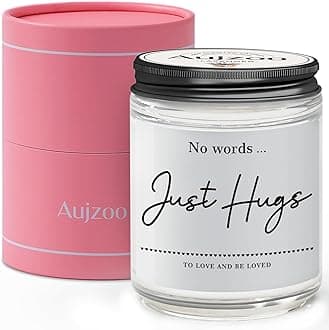 Sympathy & Bereavement Gifts - Natural Soy Wax 7OZ Lavender Scented 'No Words, Just Hugs' Candle