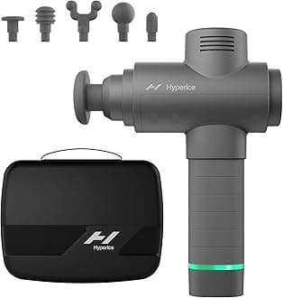 Hypervolt 2 - Featuring Quiet Glide Technology - Handheld Percussion Massage Gun | 3 Speeds, 5 Interchangeable Heads | Helps Relieve Sore Muscles and Stiffness (Hypervolt 2 w/Carrying Case)