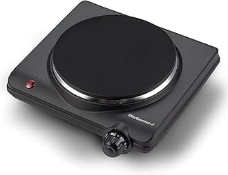 ESB-301BF# Single Cast Iron Countertop Burner, 1000 Watt Electric Hot Plate, Temperature Controls, Power Indicator Lights, Easy to Clean,