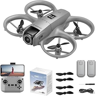 Drone with Camera 1080P for Kids Adults, Mini HD FPV Drone Kit, w/ 2 Batteries, One Key Take Off/Land, Altitude Hold, Headless Mode, 360°Flip, Gestures Selfie, 3 Speed Mode, Waypoint Fly -Gray