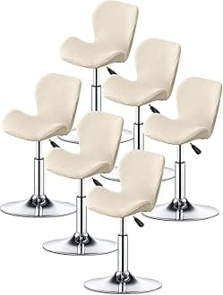 Bar Stool Cover Set of 2/4/6 Shell Back Adjustable Swivel Bar Stools Slipcover,Barstool Protector Covers for Dining Room Kitchen (Color : #4, Size : 6pcs)