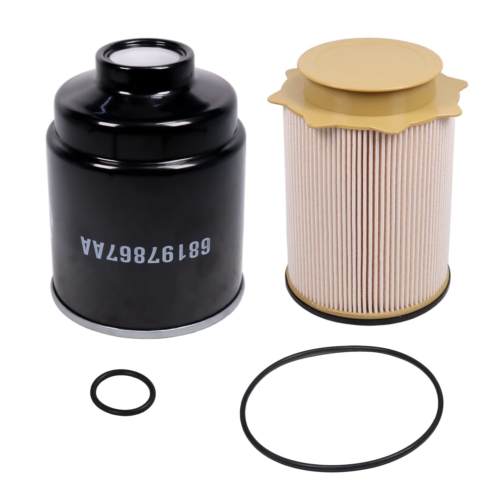 Fuel Filter Water Separator Set replacement for 2013-2018 Dodge Ram 6.7L Cummins 2500 3500 4500 5500 Turbo Diesel Engines Replaces 68197867AA 68157291AA
