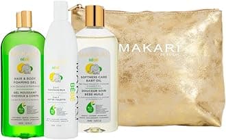 MAKARI Bebe 3 Piece Shower Gift Set - Foaming Gel, Cleansing Milk & Oil, Gentle, Nourishing & Calming Bath Routine for Newborn and Up, Hypoallergenic & Paraben-Free Baby Care Products