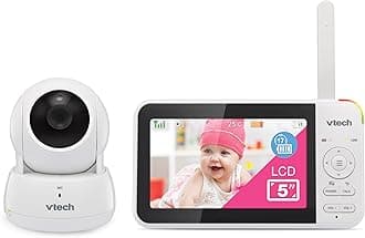 VM924 Video Baby Monitor with Camera, Pan&Tilt, Baby Monitor with 5" LCD Screen,Up to 17 Hrs Battery Life,1.33x Zoom,Night Vision,300m Long Range,Soothing Sounds,2-Way Talk,Secured Transmission