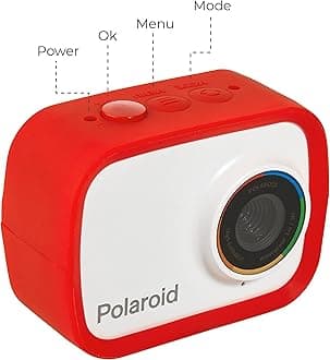 Sakar Polaroid Sport Action Camera 720p 12.1mp, Waterproof Camcorder Video Camera with Built in Rechargeable Battery and Mounting Accessories, Action Cam for Vlogging, Sports, Traveling