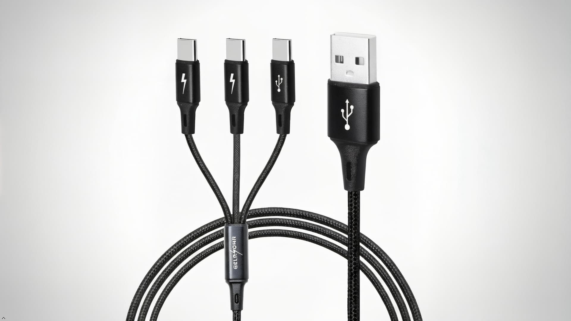 GELRHONR USB C Multi Charging Cable, USB C Splitter Cable, 3 in 1 Type C Fast Charging Cord with 3 Type-C Port for Phones Tablets and More (4FT-1.25M)