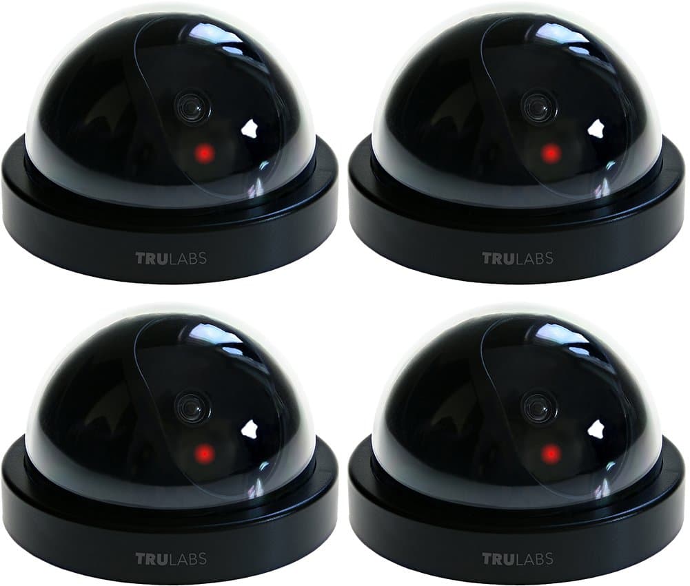 TruLabs Dummy Fake Security Camera CCTV Dome Surveillance [4-PACK]