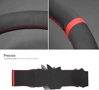 MEWANT Car Steering Wheel Cover for Toyota Hilux/Fortuner Hand Stitch Suede Car Steering Wrap