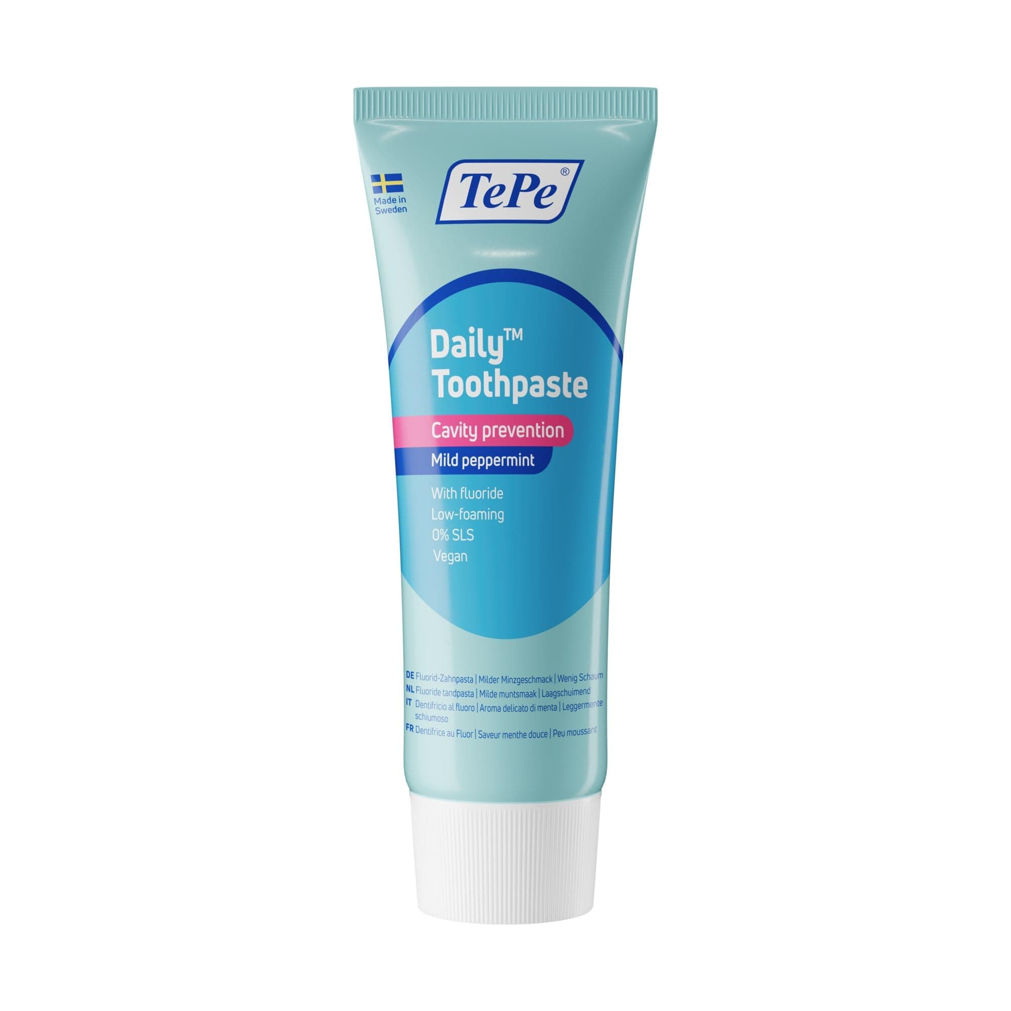Daily Toothpaste, mild Peppermint Flavour, Gentle Everyday Toothpaste to Prevent Cavities with an Age-Appropriate Fluoride Level