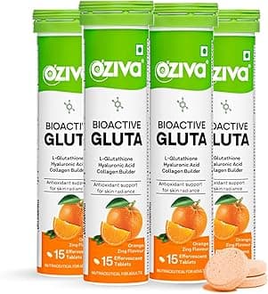 Bioactive Glutathione Tablets for Radiant Skin - 60 Effervescent Tablets (Pack of 4) | L-Glutathione, Lycopene, Vitamin C for Skin Glow & Anti-Pigmentation|Orange