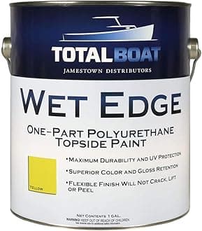 TotalBoat-365426 Wet Edge Marine Topside Paint for Boats, Fiberglass, and Wood (Yellow, Gallon), 1 Gallon (Pack of 1)