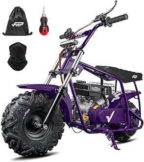 FRP GMB100 Performance 99CC 4-Stroke Mini Dirt Bike - Upgraded Hydraulic Brakes & Front Suspension Fork, 28MPH Off-Road Mini Bike with LED Headlight, Anti-Slip Seat, Supports 220LBS (Purple)
