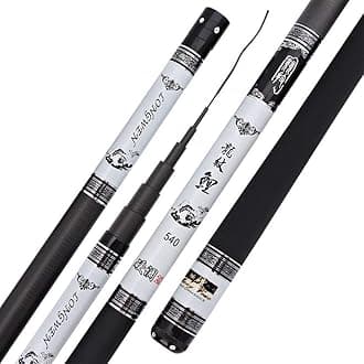 BGSFF Fishing Rod Extra Long High Carbon Fiber Telescopic Power Hand Pole Fishing Rod 3.6M-10M Freshwater Feeder Rod Stick Spare Tip (Color : White, Size : 7.2m)