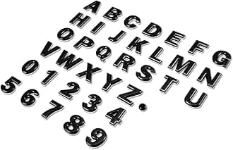Auto DynastyMetal Emblem Decal Logo Trim Badge Text Black Letter E - Not a Set