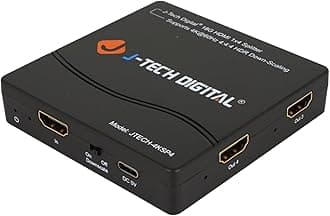 J-Tech Digital HDMI Splitter 4K 60Hz 1X4 Multi-Resolution Output (MRO) HDMI 2.0 Splitter Supports downscale HDR HDR10 / Dolby Vision 4K@60Hz 4:4:4 HDCP2.3 2.2 (JTECH-4KSP4)