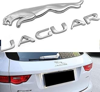 CMAOS FitJaugar XE XF XJ Car Trunk Emblem Leopard Rear Car Sticker Jaguar Panther Fender Decal (2pcs Silver)