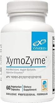 XYMOGEN XymoZyme - Vegan Digestive Enzyme Supplement for Digestive Health Support* - Plant-Based Multi-Enzyme Formula - Gluten-Free & Dairy-Free - 60 Capsules