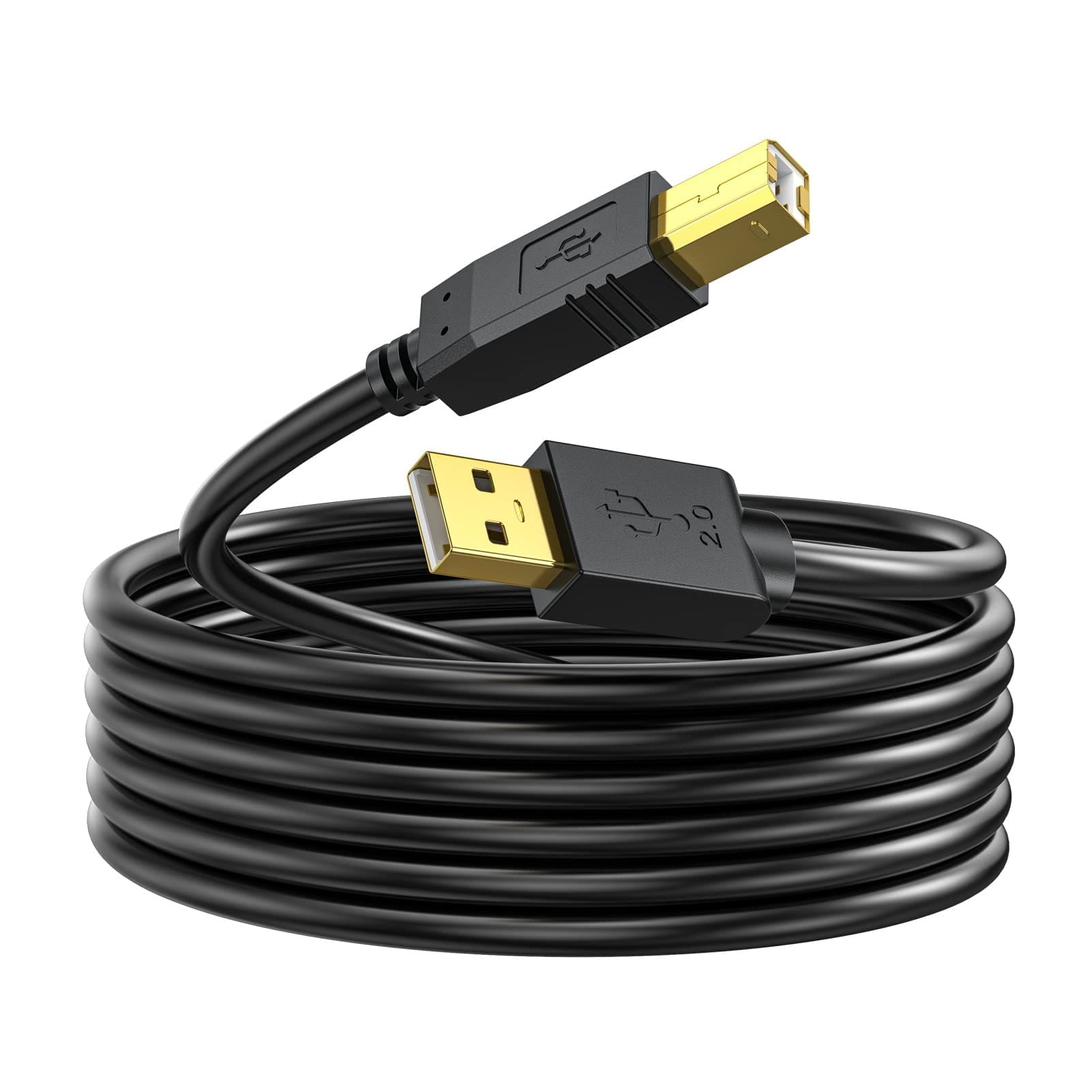 Printer Cable 12 Feet - USB A to USB B Printer Cable Compatible with HP, Canon, Brother, Samsung, Dell, Epson and More