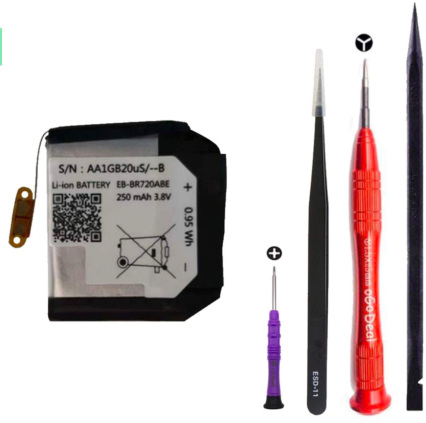 oGoDeal EB-BR720ABE Battery Replacement Compatible for Samsung Gear S2 SM-R720 and Gear S2 Classic SM-R732 Smartwatch with DIY Repair Tool 250Mah