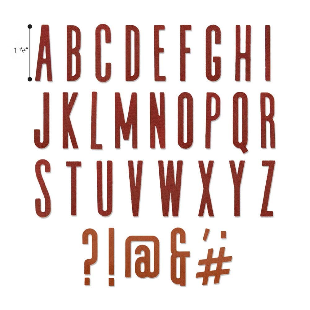 Sizzix thinlits die set 65 pack alphanumeric classic upper case by tim holtz, multicolor