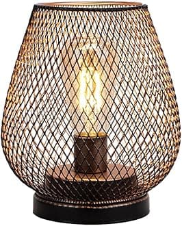JHY DESIGN Metal Cage LED Lantern Battery Powered Cordless Accent Light with LED Great for Weddings Parties Patio Events for Indoors Outdoors