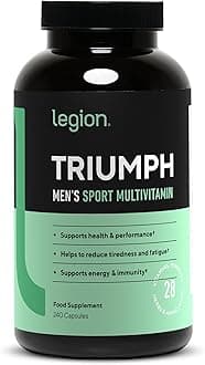 LEGION Triumph Daily Sport Multivitamin Supplement - Vitamins and Minerals for Athletes Helps with Energy for Sports & Bodybuilding Workouts - 240 Capsules, 30 Servings (Men)