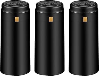 PVC Heat Shrink Capsules 120 Count Matte Black Wine Bottle Caps for Professional, Wine Making Cellars and Home Use
