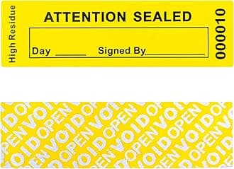 120 pcs Tamper Proof Security Warranty Void Stickers Total Transfer Tamper Evident High Security Seal for Reusable Package(1 x 3.35Inches,Serial Numbers,Yellow)