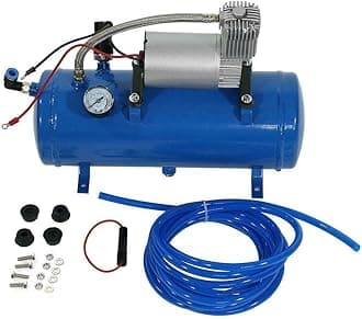 DC 12V 6 Liters Air Compressor Pump Tank Kit, 150 PSI Inflator Pump Air Compressor System for Vehicle Car Truck Horn