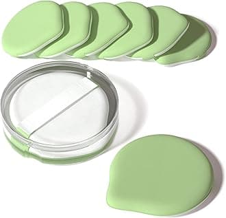 MOHOPE 8Pcs Air Cushion Makeup Puffs for Foundation with Portable Box | Latex-Free Blending Sponge for Liquid, Cream, Foundation and Powder | Teardrop Powder Puff | Grass