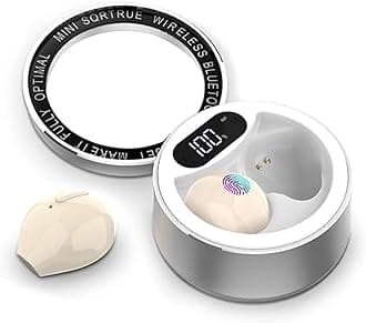 Smallest Invisible Earbuds Wireless Bluetooth Secret Hidden Headphones for Work Comfort Small Tiny Ear Buds for Sleeping Music Mini Sleep Earbuds for Side Sleepers-Beige