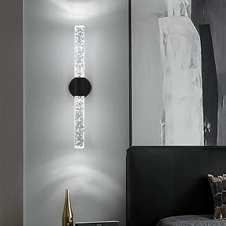 LED Wall Sconce Crystal with Bubble Glass Wall Lamps Modern Indoor Crystal Wall Light for Living Room Patio Wall Light Fixture for Living Room Mirror Bathroom Entryway Be(Size:white light,Color:Black)