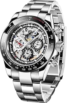Pagani Design Men's Automatic Watches Diamond Rainbow Automatic Mechanical Waterproof Stainless Steel Chronograph Skeleton Men 40mm